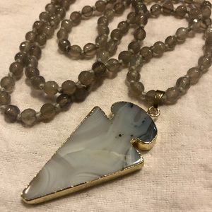 BaubleBar Marble Arrowhead Necklace